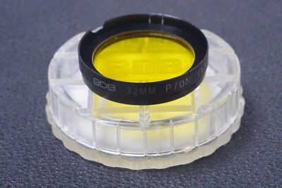 ✅ BDB YELLOW 32MM P/ON YX3 FILTER GENUINE LENS OR CAMERA PUSH ON W/ KEEPER 107-2 - Image 1 of 2