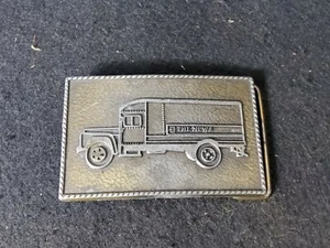 Vintage Solid Brass Belt Buckle The News - Picture 1 of 3