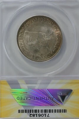 1953-S  .50   ANACS  MS 65  WASHINGTON-CARVER    Classic Silver Commemorative   - Image 1 of 2