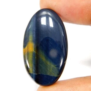Polished Blue Tiger Eye Natural 29.20Cts. Oval Cabochon Loose Gemstone - Picture 1 of 3