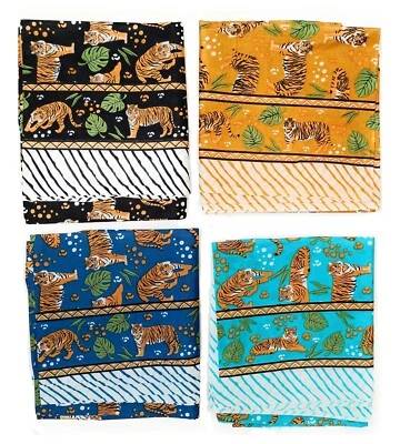 XL Multi Purpose Indian COTTON Tiger Animal Print Sarong Scarf Pareo UK SELLER - Image 1 of 4