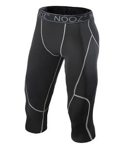 NOOZ Men's Pro Compression 3/4 Biking Running Short Tights Pants - Picture 1 of 23