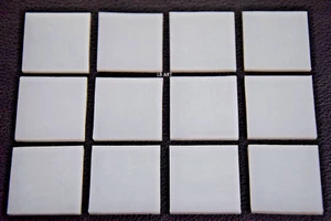 0113.30-12 PIECES 1/2" x 1/2" OPAQUE WHITE BULLSEYE 3mm THICK GLASS 90 COE - Picture 1 of 2