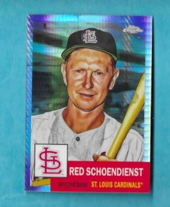RED SCHOENDIENST 2022 Topps Chrome Platinum SILVER PRISM Refractor #428 1953 - Picture 1 of 2