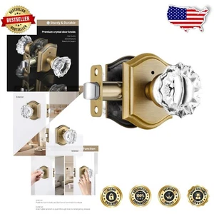 Adjustable Antique Brass Crystal Door Knobs for Easy Installation - 1 Count - Picture 1 of 9