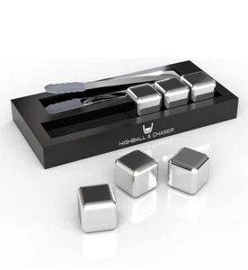 Highball & Chaser Whiskey Stein Geschenkset 6 Granit Kühlsteine mit Etui - Bild 1 von 4