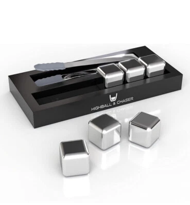 Juego de regalo de piedra de whisky Highball & Chaser 6 rocas escalofriantes de granito con estuche Foto 1 de 4