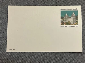 Unused Postal Card Mint 1980 10c Salt Lake Temple Historic Preservation - Picture 1 of 2