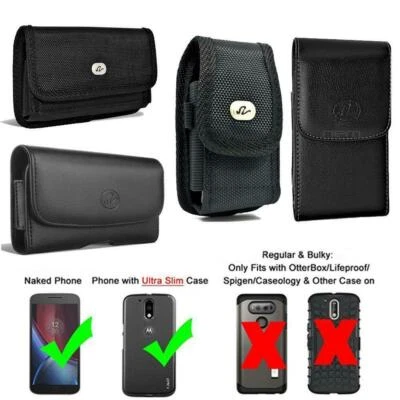 BLACK PU LEATHER & RUGGED CASE FOR IPHONE CARRYING POUCH BELT CLIP HOLSTER COVER - Image 1 of 4