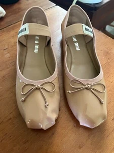 Miu Miu ballet flats patent leather beige size 37 - Picture 1 of 6