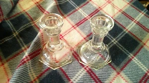 Paar Vintage Kerzenständer Kerzenständer aus Klarglas - Bild 1 von 1