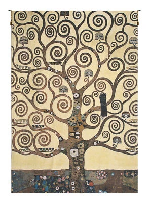 Lebensbaum Klimt Tree of Life Belgian Tapestry Wall Hanging - Image 1 of 4