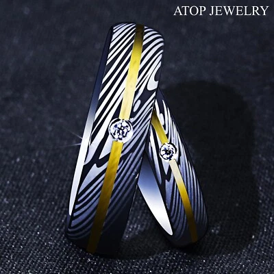 6毫米/4毫米婚戒硬质合金戒指Comfot Fit女式男式ATOP — 第 1/4 张图片