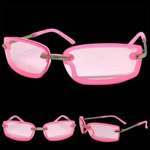 Neue edel elegante moderne moderne SONNENBRILLE pinkfarbenes Gestell hell getönte Gläser - Bild 1 von 6