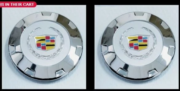 2 x CC24 D097*4 Wheels Center Cap 7.25" For CADILLAC ESCALADE CHROME COLORED 22" - Image 1 of 1