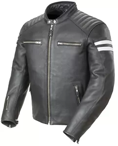 New Mens Black Mororcycles Racing Race & Track Motor Bike Riding Leather Jacket - Picture 1 of 4