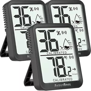 3 Pack Room Thermometer Indoor, Thermometer Hygrometer for Home, Humidity Gauge, - Picture 1 of 12