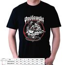 Onslaught Pentagram Band Slim Fit T Shirt Gildan Black Men's Size USA S to 3XL