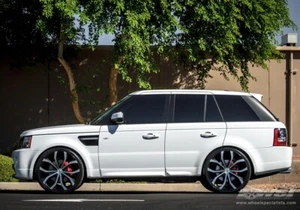 Ruedas y neumáticos de aleación Lexani Lust 24" negro brillante máquina cara Range Rover Sport - Imagen 1 de 3