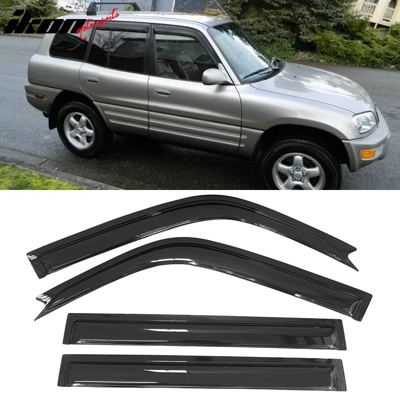 Fits 96-00 Toyota RAV4 Window Visors Acrylic Sun Guard Rain Deflector 4Pc Set - Image 1 of 4