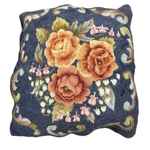Vintage Blumen Nadelspitze Haken Kissenbezug Rose Shabby Landhaus Dekor Wolle Groß - Bild 1 von 17