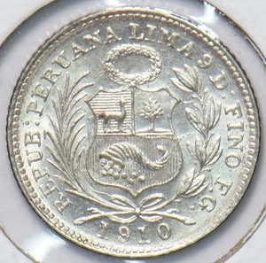 Peru 1910 1/2 Dinero 293843 combine shipping - Picture 1 of 2