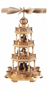 German christmas pyramid Erzgebirge motif, 3-tier, height 58 cm /.. MU 10512 NEW - Picture 1 of 1