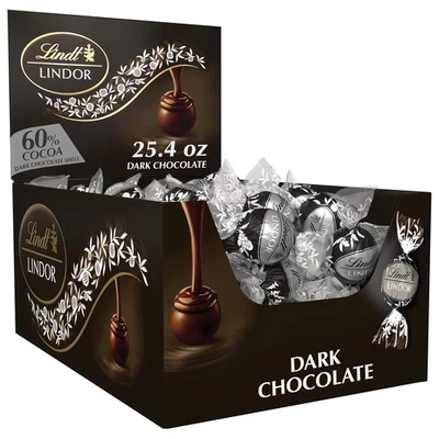 Lindor 60 trufas de chocolate negro 60 unidades 254 OZ Foto 1 de 4