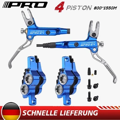 IIIPRO E4 4 Kolbenbremse MTB Fahrrad Hydraulische Scheibenbremse 800/1550mm Blau - Bild 1 von 4