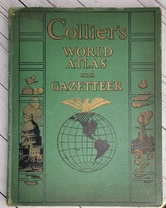 Colliers World Gazetteer Maps Land Captured During WWII 1942 Hardcover Book READ - Picture 1 of 19