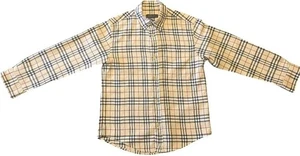 Burberry Beige Nova Check Boys Cotton Shirt Long Sleeve Button Shirt Size 8  - Picture 1 of 7