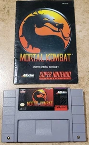 Mortal Kombat MK1 SNES (Super Nintendo) With Manual. Tested & Working. Authentic - Picture 1 of 9