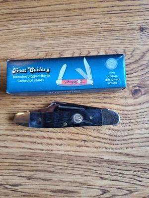 Faca de bolso vintage geada talheres 3 lâminas osso irregular aço inoxidável alemão Rostfrei  - Imagem 1 de 4