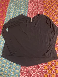 Lululemon Long Sleeve Shirt Black Cotton Size 12 - Picture 1 of 5