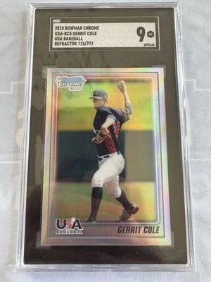 2010 Bowman Chrome - USA Team Gerrit Cole #USA-BC5 Refractor /777 (RC) SGC9 - Image 1 of 2