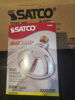 Satco Lighting S4999 - 250 Watt R40 Infrared Heat Lamp - Clear (11 Bulb Pack) - Image 1 of 4