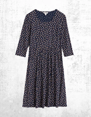 Vestido jersey para mujer Seasalt manga 3/4 algodón hojas marítimas cuello redondo Foto 1 de 4