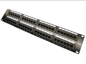 Cat6 48 Port Patch Panel RJ45 110 Punch Down Rack Mount avec Wire Management 2U - Photo 1/2
