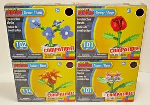 Baustein 4er Pack Blumen - kompatibel mit allen führenden Marken, Alter 6+ - Bild 1 von 4