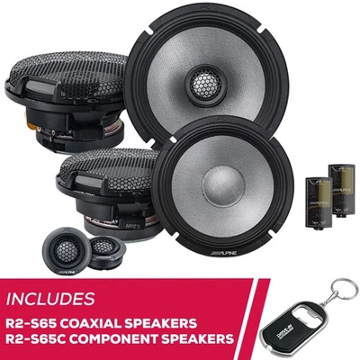 Alpine R-Series R2-S65 6.5" Coaxial Speakers & R2-S65C 6.5" Component Speakers - Image 1 of 4