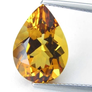 6.58Cts Stunning Natural Citrine 15.5x10.9x8mm Pear Cut Loose Brazil Gemstone - Picture 1 of 5