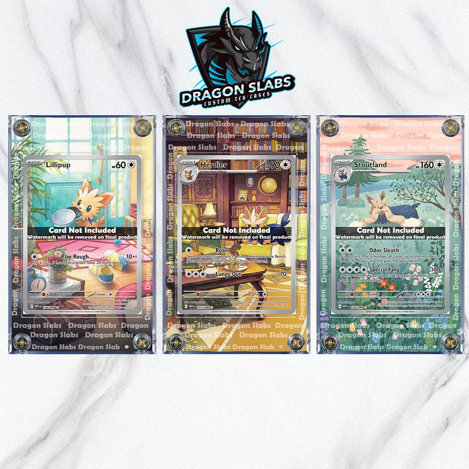 x3 Pokemon Lillipup Herdier Stoutland IR  White Flare Extended Art Case - Image 1 of 4