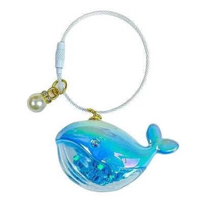 3D Blue Whale Keychain – Holographic Resin Charm | Cute Ocean Animal Bag Pendant - Image 1 of 4