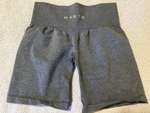 NVGTN Contour Seamless Shorts Gray Speckled Medium High Waisted Athletic Active - Picture 1 of 6