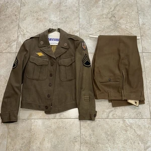 WW2 USAAF 9thAF Gunners IKE 36R Jacket & Pants , Patches , 1940s Vintage - Picture 1 of 24