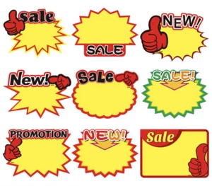 Retail Sale Sign 6"x 8" New Arrival Promotion HOT NEW 10 Pcs Non Stick - Picture 1 of 8