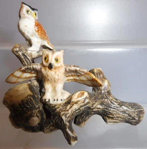 KLIMA K483 Miniature statuette en porcelaine - CHOUETTE UNE BRANCHE N°1 OWL - Foto 1 di 3