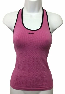Camiseta sin mangas Nike Fit Dry Racer-Back talla XS rosa ventilada camisa estante sujetador elástico Foto 1 de 4
