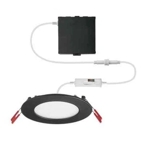 Commercial Electric Ultra Slim Integrated LED 4 in Round Adj Color, Matte Black - Picture 1 of 13