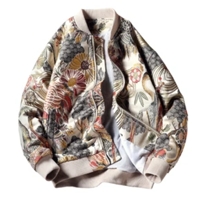 Abrigo Chaqueta de Bombardero Bordado Japonés Hip Hop Ropa de Calle Ropa de Béisbol Prendas de abrigo - Imagen 1 de 9